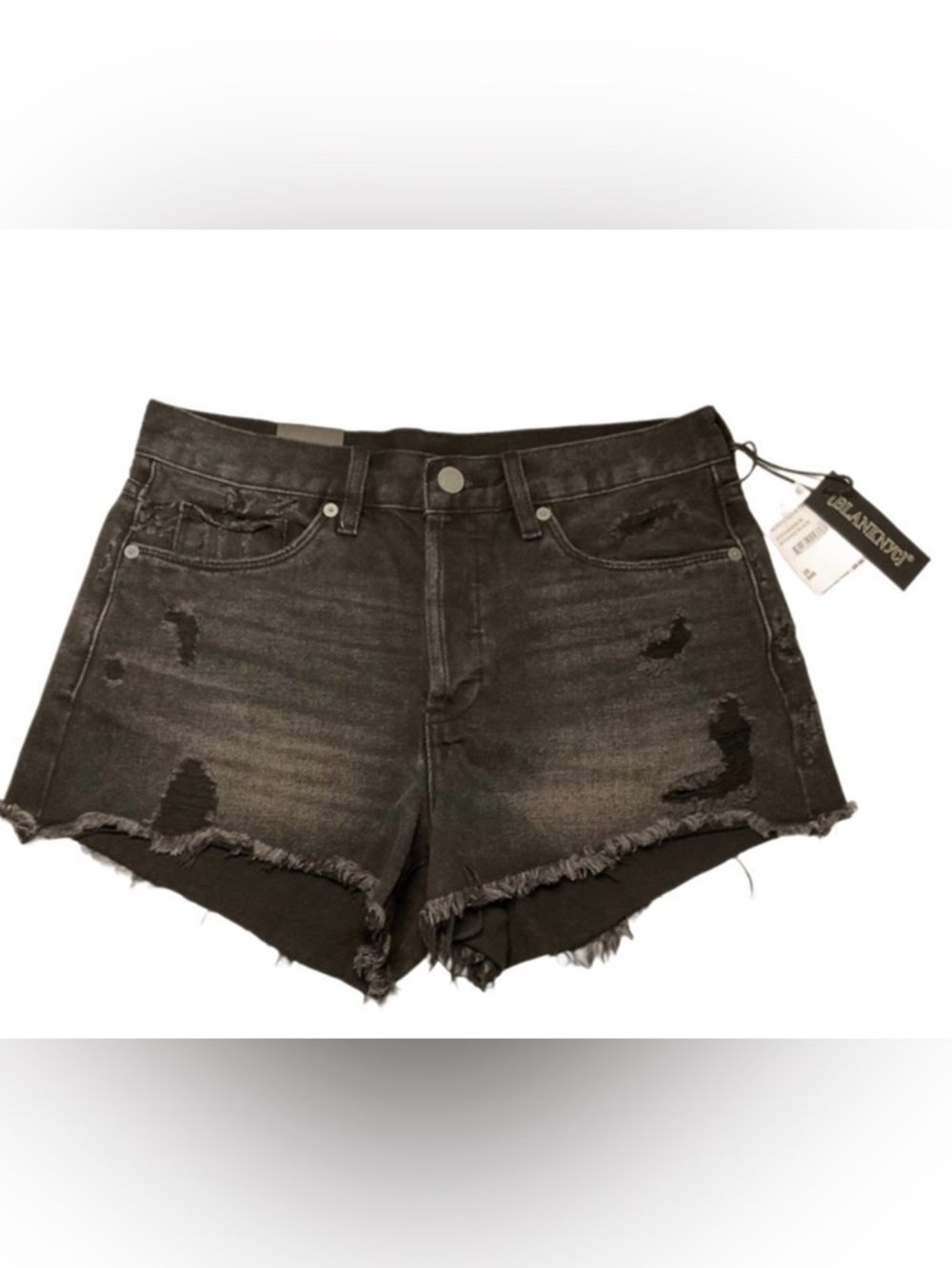 Blank NYC High-Rise Distressed Button Fly Denim Jean Shorts Size 28 NWT
